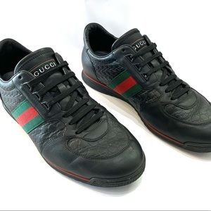 Gucci Black Island Low-cut Leather Shoes 9.5